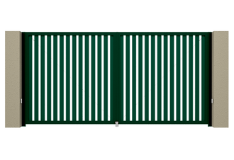 Распашные ворота Алютех Prestige с заполнением из алюминиевых экструдированных профилей 4500х2085мм