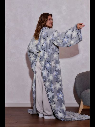 Плед с рукавами &quot;Звёздное небо &quot;светящийся из микрофибры (велсофта)