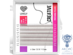 Ресницы айвори LOVELY Creative - 6 линий - MIX