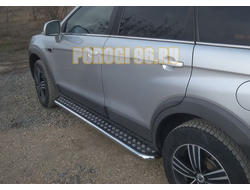 Пороги с накладным листом d53 для Chevrolet Captiva (2012-...)