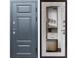 Дверь термо Премиум Grey-Триумф бетон светлый зеркало