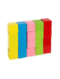 Набор 20 кубиков цветные