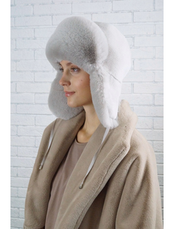 Ушанка "Гармония" цвет пудра + бежевый