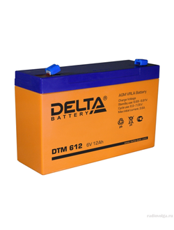 Аккумулятор Delta DTM 612 (Cвинцово-кислотный 6V 12Ah)