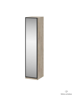 Этна шкаф Ш 57*50 Дуб эндгрей/Софт грей с зекралом