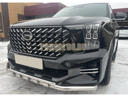 Защита переднего бампера двойная с перемычками ПапаТюнинг для GAC GS8 2023-