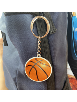 Брелок "Мяч баскетбол" (металлический плоский двусторонний)