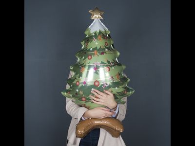 Шар 3D (31''/79 см) Фигура на подставке, Новогодняя елочка