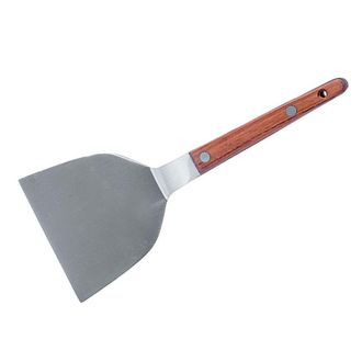 Лопатка для тепаньяки 19*10,5 см с деревянной ручкой, нержавеющая сталь