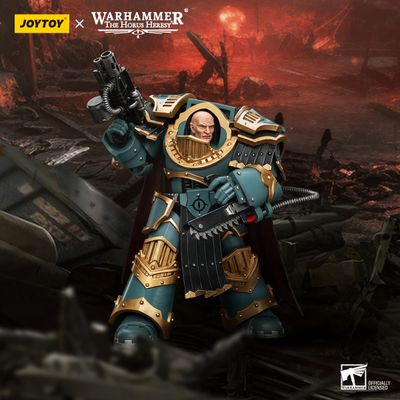 Претор-катафракт Сынов Хоруса (Warhammer Horus Heresy) - КОЛЛЕКЦИОННАЯ ФИГУРКА 1/18 Sons of Horus Legion Praetor in Cataphractii Terminator Armour (JT9619) - JOYTOY