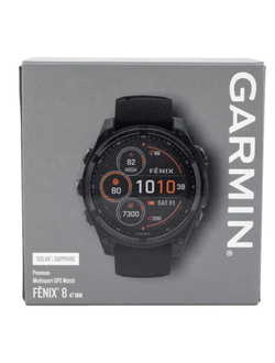 Часы Garmin Fenix 8 —47mm Solar Sapphire Carbon Gray DLC Titanium Black / Pebble Gray