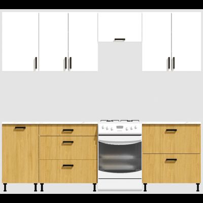 Кухня Эконом 2,1 метра (1300х800) Цвет: Белый/Дуб Сонома