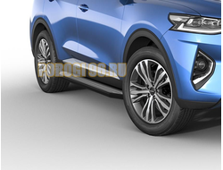 Пороги на Haval F7 2022-2024 Black-Premium