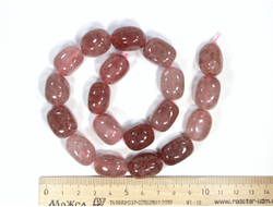 Бусины Кварц клубничный, галтовка 10-12 мм (1 шт) №18136