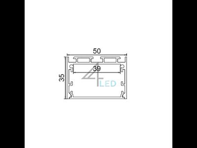 Алюминиевый профиль 4L-5035-2.5m-S ANOD+OPAL