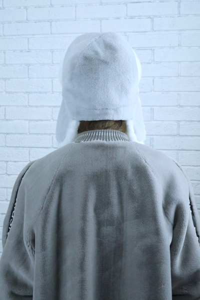 Ушанка "Гармония" цвет серебро + белый