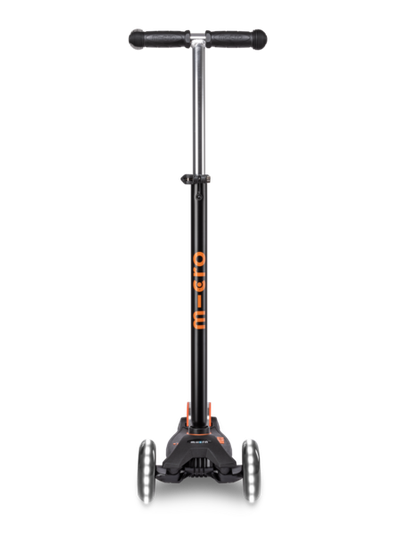 Самокат Maxi Micro Deluxe черно-оранжевый LED