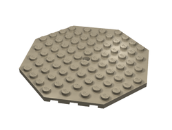 Plate, Modified 10 x 10 Octagonal with Hole, Dark Tan (89523 4584485 6288246)