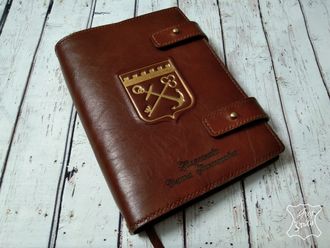 подарок руководителю, Ежедневник с гербом ЛО, ежедневник из натуральной кожи, оригинальный подарок