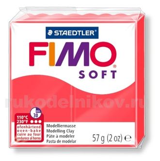 полимерная глина Fimo soft, цвет-flamant 8020-40 (фламинго), вес-57 грамм