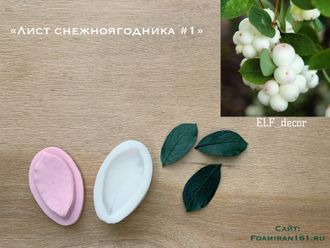 Молд + силиконовый вайнер «Лист снежноягодника #1» (ELF_decor)