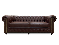 Диван Честер, 150х85х80 см, Коричневый