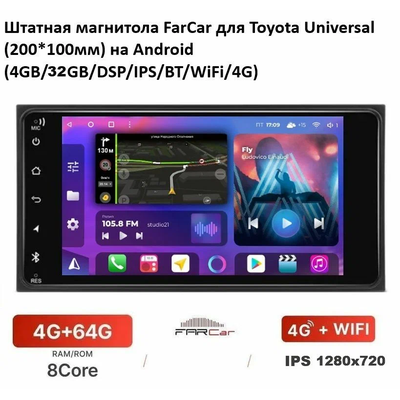 Штатная магнитола Тойота Универсал FarCar BM071 4/64gb (Toyota Universal) на Android