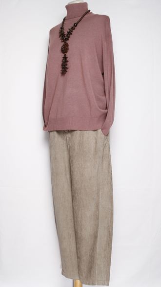 Брюки Бохо вельветовые "ПРЯМЫЕ 2 шва стрейч" бежевые р.48-54