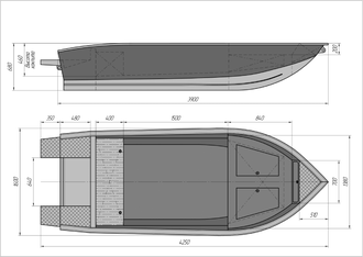 Алюминиевая моторная лодка «ТРИЕРА 390 Румпель»