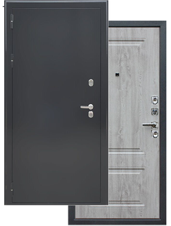 Дверь Ратибор с терморазрывом Термоблок 3К Черное серебро/Сосна белая