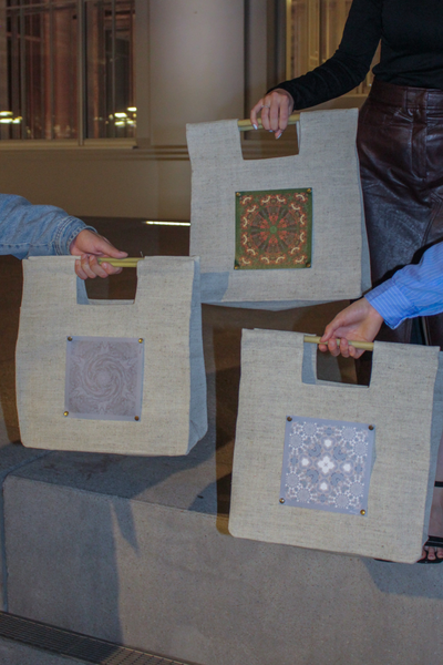 Сумка-шоппер из парусины с бамбуковыми ручками