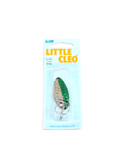 Блесна LITTLE CLEO 1/3 OZ, цвет рифленый никель с зеленой полосой