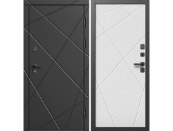 Дверь входная Лучи Black с панелями