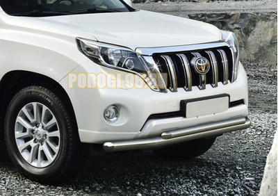 Защита переднего бампера d76/d57 на Toyota Land Cruiser Prado 150 (Ленд Крузер Прадо 150) (2009-2017)