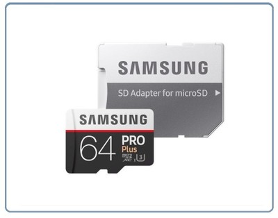 Карта памяти 64ГБ Samsung "PRO Plus MB-MD64GA/RU" microSD XC UHS-I Class10 + адаптер