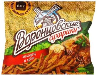 Разное - Сухарики Воронцовские холодец с хреном 80г