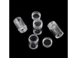 Набор пластиковых баночек/контейнеров для хранения бисера 2.7*4.8см - 8 штук.