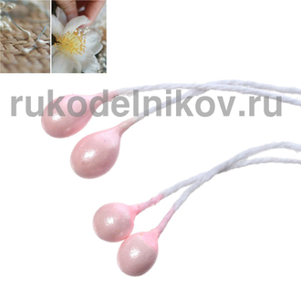 тычинки двусторонние розовые 60х5 мм, около 82 шт, 1 пучок