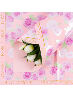 Пленка матовая "Нежность роз" 57*57см 20шт Розовый ПЛ17/5