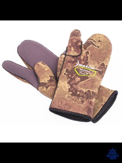 Рукавицы неопреновые 7мм Marlin NORD 3х-палые ОП oliva р.L