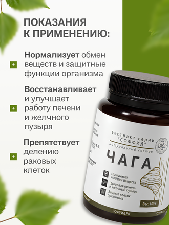 Экстракт чаги для внутреннего применения 100 гр.