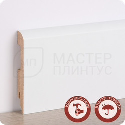 Белый МДФ плинтус под покраску (Теквуд) TeckWood Титан прямой 120 мм.