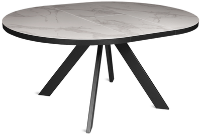 Danton черный/ керамика белый мрамор 120(+40)х90