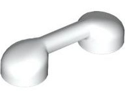 Bar 1 x 3 with 2 Stud Receptacles Radio Handle / Telephone Handset, White (6190 / 4106874 / 4558597 / 6358288)