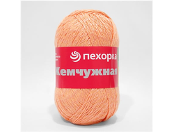Жемчужная  Характеристика пряжи Жемчужная  Состав: 50% хлопок, 50% вискоза.  Вес мотка: 100 г.  Длина нити в мотке: 425 м. Оранжевый
