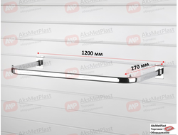 T1200 Вешало П-образное дистанционное цвет: хром 1200x270 мм для экономпанелей