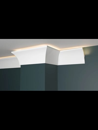 Потолочный плинтус для подсветки DECOR-DIZAYN DD512, из дюрополимера, под покраску, ударопрочный, 2 метра