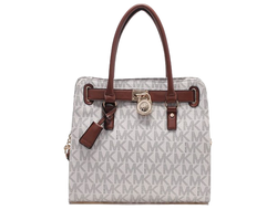 Сумка Michael Kors Kris Medium Logo Satchel White