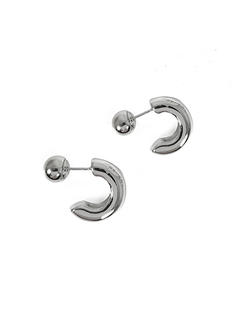 (АРТИКУЛ: 8965/32) СЕРЬГИ ЖЕНСКИЕ,  ПОЛУКОЛЬЦА, СЕРЕБРИСТЫЙ МЕТАЛЛ