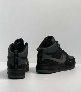 Nike Air Force 1 Mid Grey Black  Зимние